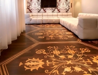 Berti Artistic Parquet: Custom Made Laser Inlay - Berti Wood Flooring - Inlaid Walnut and Oak Parquet